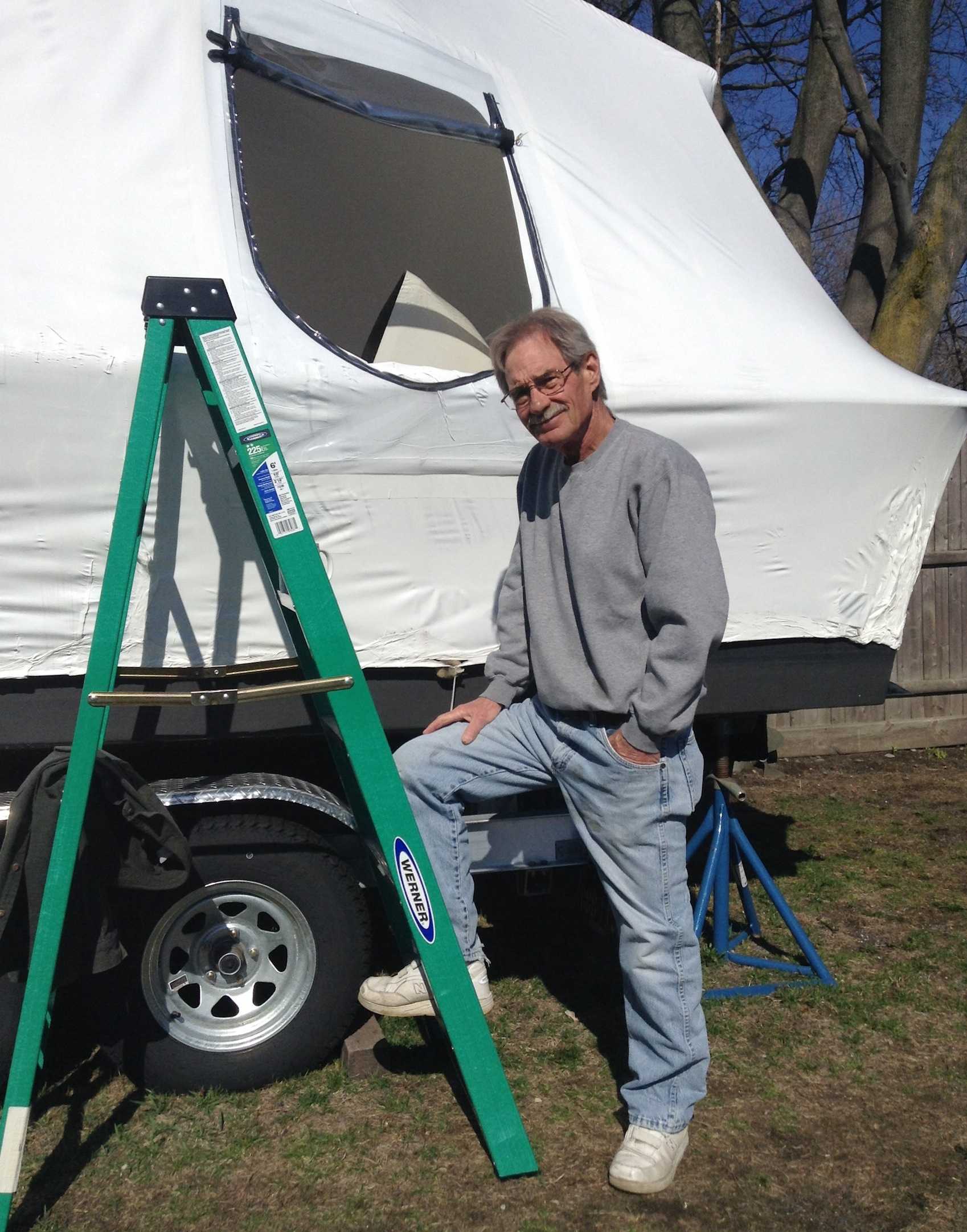 In an exclusive photo to the Watertown Splash, a resident of Franklin Street in Watertown poses with his new boat in April 2014.