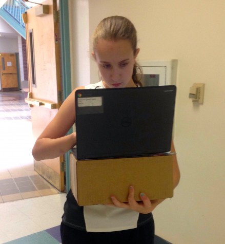 Beginning in September 2015, each eighth-grader at Watertown Middle School has been given a Chromebook to use all day in school.