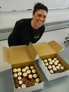 Jessa Sahakian of Yum Bunnies, with some of her award-winning cupcakes.