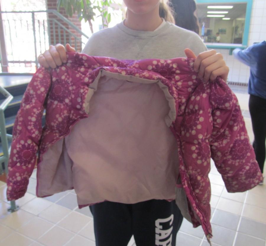 One of the items donated at Watertown Middle School for the annual Coats for Kids drive, which runs until Jan. 8, 2016.