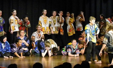 A scene from the Watertown Middle School production of Disney's "The Lion King, Jr" which will be performed March 2, 3, and 4, 2016. The pre-show starts at 6:30 p.m. with an African drum ensemble and dancing. and the curtain rising at 7 p.m. Tickets are available at the door: $7 adults, $5 students and seniors.