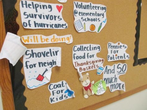 The Community Service board at Watertown Middle School has a lot of opportunities for students to help out.