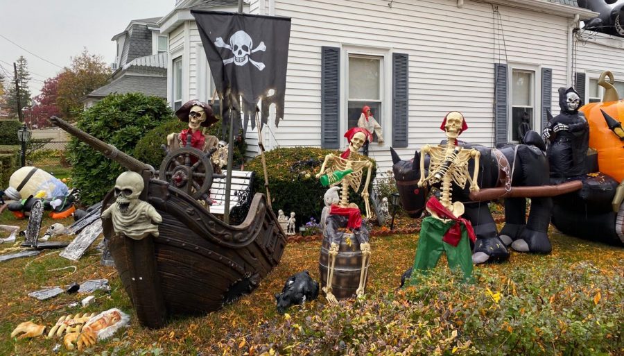 A home in Watertown is decorated for Halloween 2020.