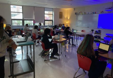 While inside Watertown Middle School, students stay in one room while the teachers rotate around the school.